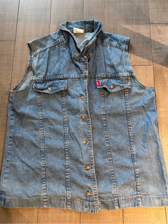 Cobra Jackets & Blazers - 4 for $25- 90s Cobra Sleevless Denim Button-Up Vest - Light Wash Blue